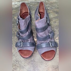 Naya Gray Strappy Ankle Booties